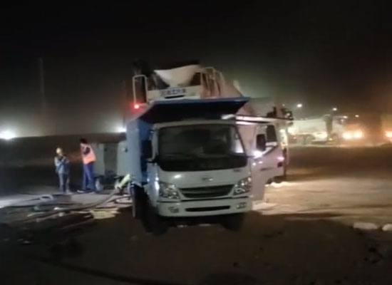 車載混凝土濕噴臺(tái)車施工視頻