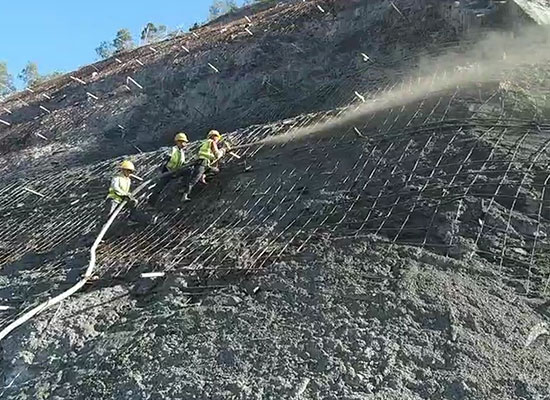 混凝土液壓濕噴機護坡噴漿施工視頻